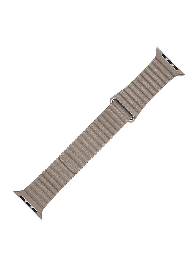 PROMATE - Leather Apple Watch Band 38mm/40mm, Lightweight Stylish Leather Loop Replacement Wristband with Strong Magnetic Closure Strap for Apple Watch Series 1/2/3/4, Lavish-38 Beige - Image 1