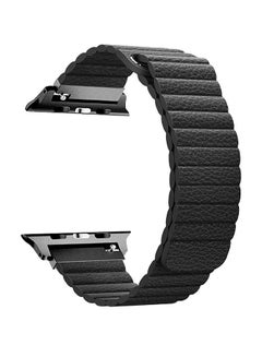 Leather Apple Watch Band 38mm/40mm, Lightweight Stylish Leather Loop Replacement Wristband with Strong Magnetic Closure Strap for Apple Watch Series 1/2/3/4, Lavish-38 Black