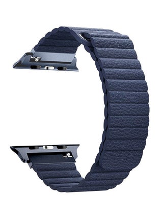 Leather Apple Watch Band 38mm/40mm, Lightweight Stylish Leather Loop Replacement Wristband with Strong Magnetic Closure Strap For Apple Watch Series 1/2/3/4, Lavish-38 Blue - v1567847670/N24218407A_1