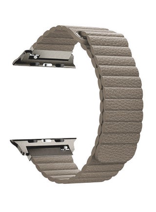 Promate Leather Apple Watch Band 42mm/44mm, Lightweight Stylish Leather Loop Replacement Wristband with Strong Magnetic Closure Strap for Apple Watch Series 1/2/3/4, Lavish-42 Beige - v1567847671/N24218408A_1