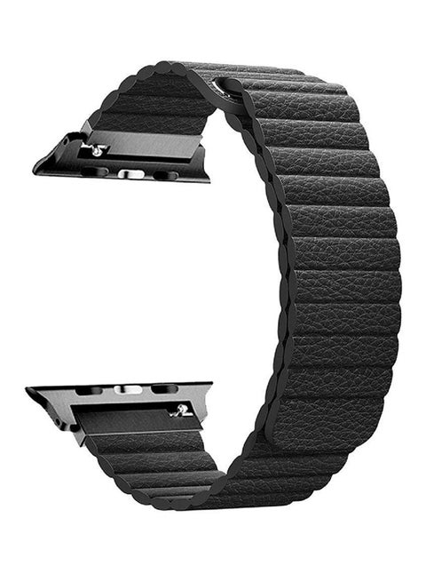 Leather Replacement Strap For Apple Watch Series 1/2/3/4 Black
