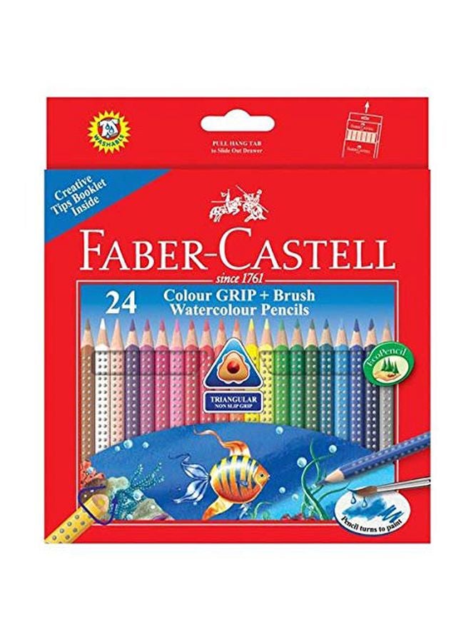 FABER-CASTELL - 25-Piece Watercolour Grip With Brush Set Multicolour - Image 1