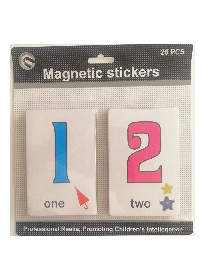 Generic 26-Piece Magnetic Sticker Set White/Blue/Pink 