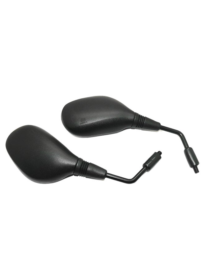 2-Piece Motorcycle Rear View Mirror Set With Handle Mount Clamp
