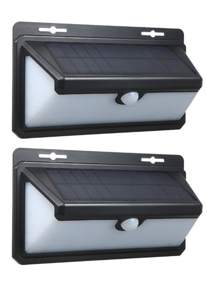 مصابيح LED جدارية تعمل بالطاقة الشمسية أبيض/ أسود - Image 1