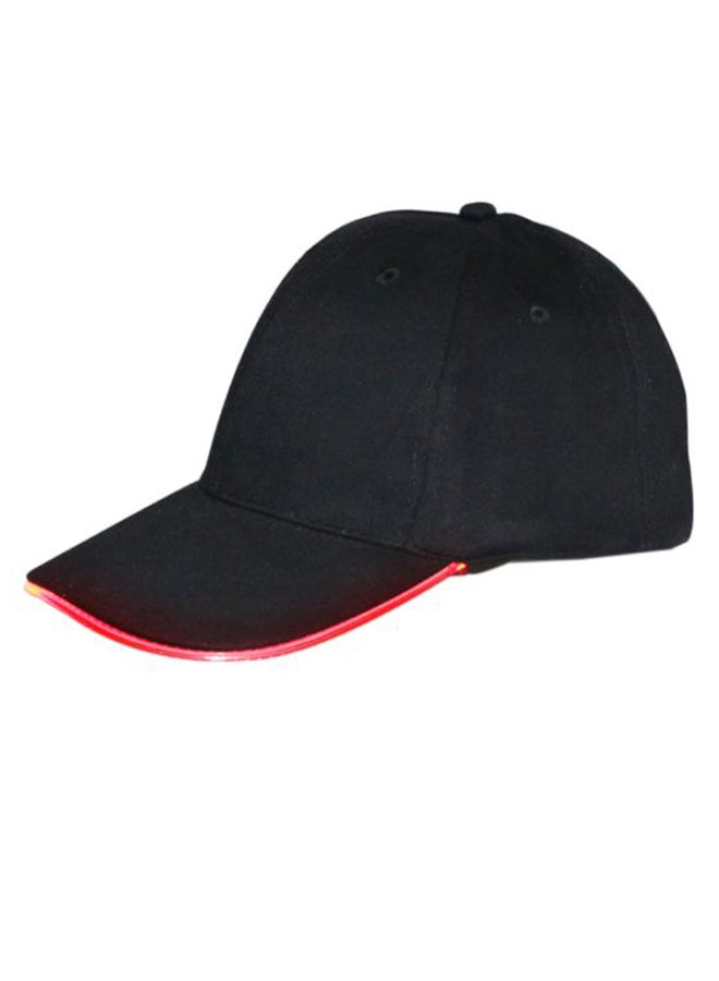 قبعة بيسبول بإضاءة LED أسود/ أحمر
