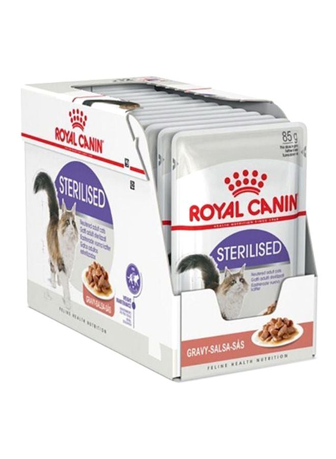 12-Piece Sterilised Wet Food Slices In Gravy Brown 85grams - v1567945702/N29824945A_1