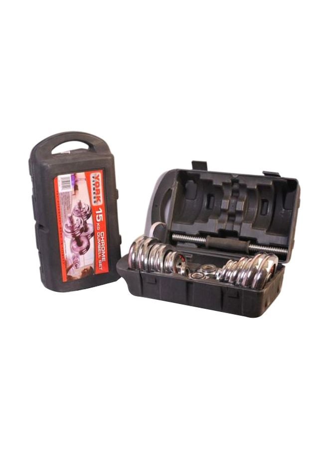YORK FITNESS - Chrome Dumbbell Set - 15Kg - Image 1