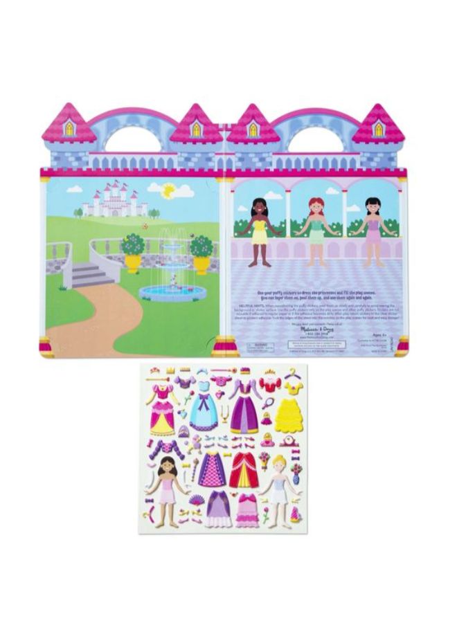 Melissa & Doug Puffy Sticker Play Set Princess – 67 Reusable Puffy Stickers with Mix‑&‑Match Royal Outfits, Accessories & 4 Fold‑Out Palace Scenes for Storytelling & Travel Fun | MD9100 11.5 x 8.25inch - Image 4