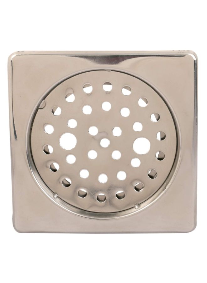 Generic - 3-Piece Floor Square Drain Cover With Lock Silver 5inch - Image 1