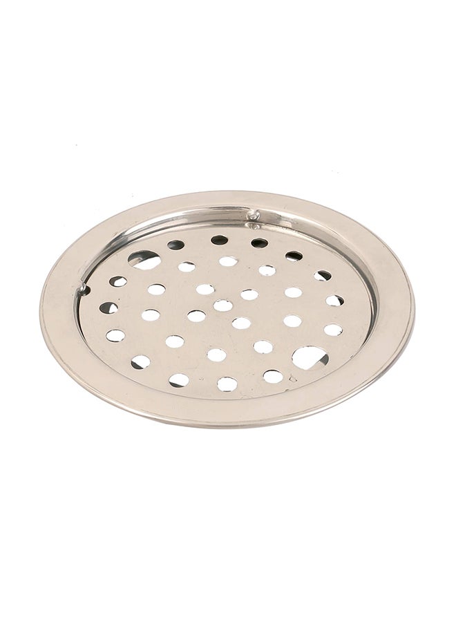 Floor Round Drain Cover With Lock Silver 5inch - Image 1