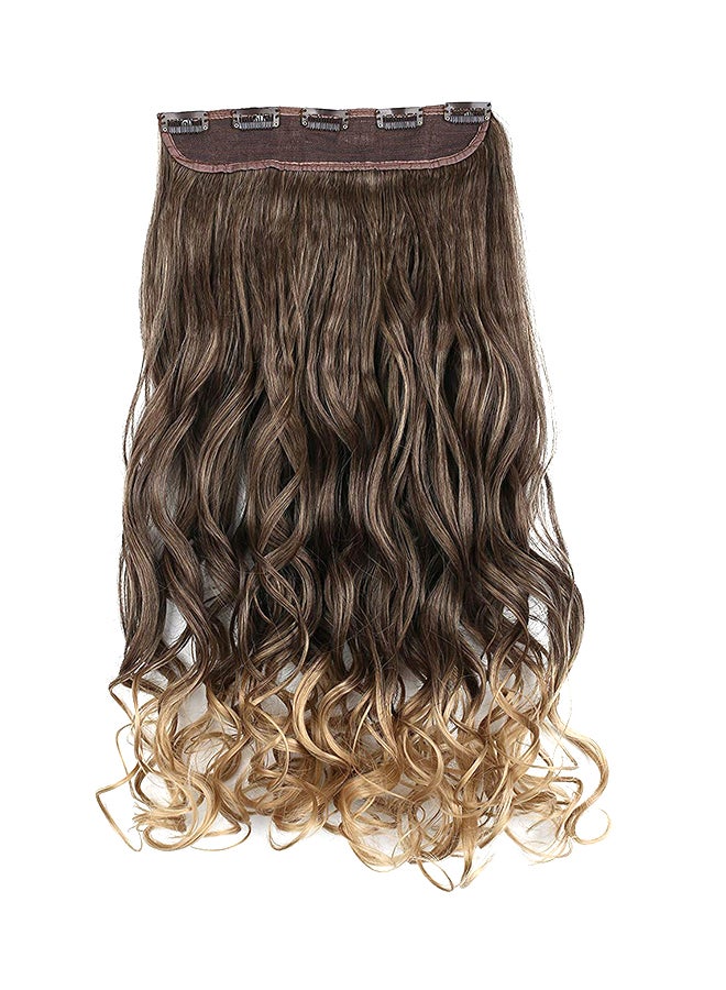 OneDor Curly 3/4 Full Head Hair Extension With 5 Clips Brown 20inch  - Image 2