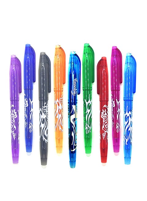 9-Piece Erasable Bullet Neutral Pen Set Multicolour