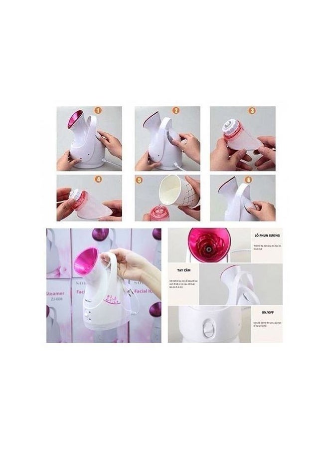 sokany Facial Steamer White/Pink - Image 2