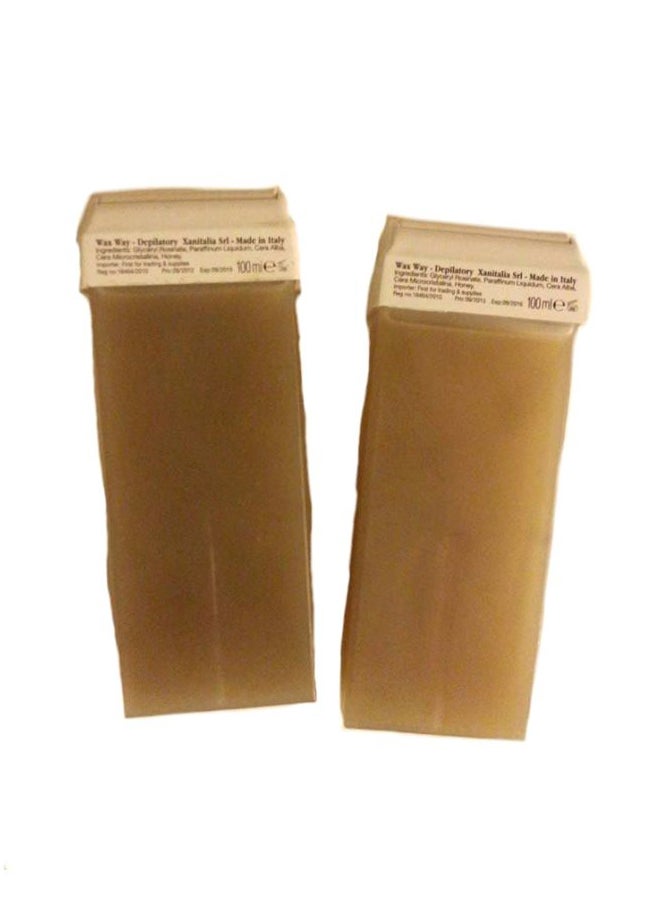 قطعتان شمع لإزالة الشعر أصفر