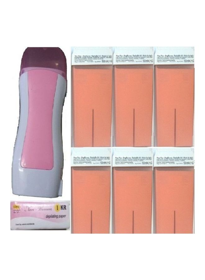 مجموعة إزالة شعر كهربائية أبيض/ وردي - Image 2