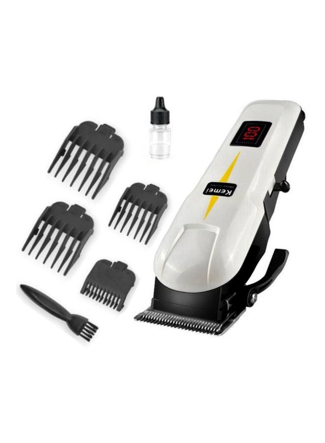 Kemei Rechargeable Hair Clipper Trimmer White/Black - Image 2