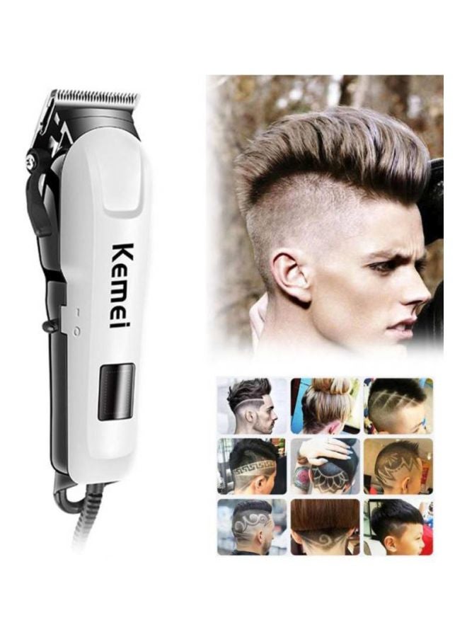 Kemei Rechargeable Hair Clipper Trimmer White/Black - Image 4