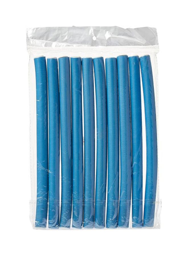 10-Piece Hair Foam Curler Roller Blue - Image 3