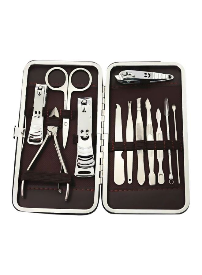 12-Piece Travel Personal Manicure And Pedicure Set Silver