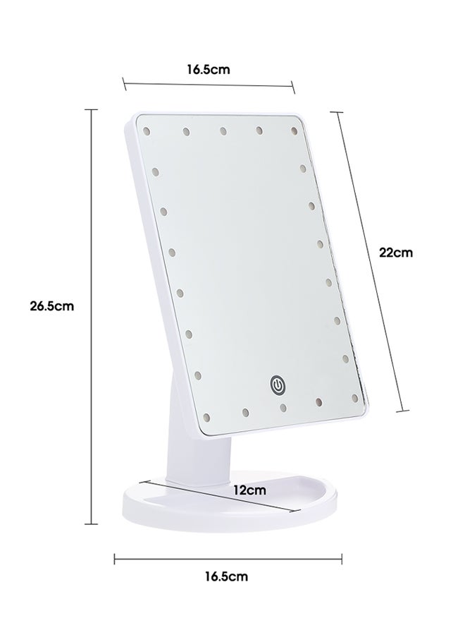 Touch Screen LED Makeup Mirror White/Clear - Image 2