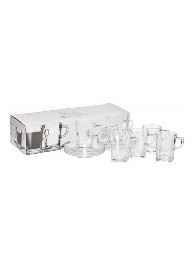 Pasabahce 12-Piece Cup And Saucer Set Clear  - Image 2