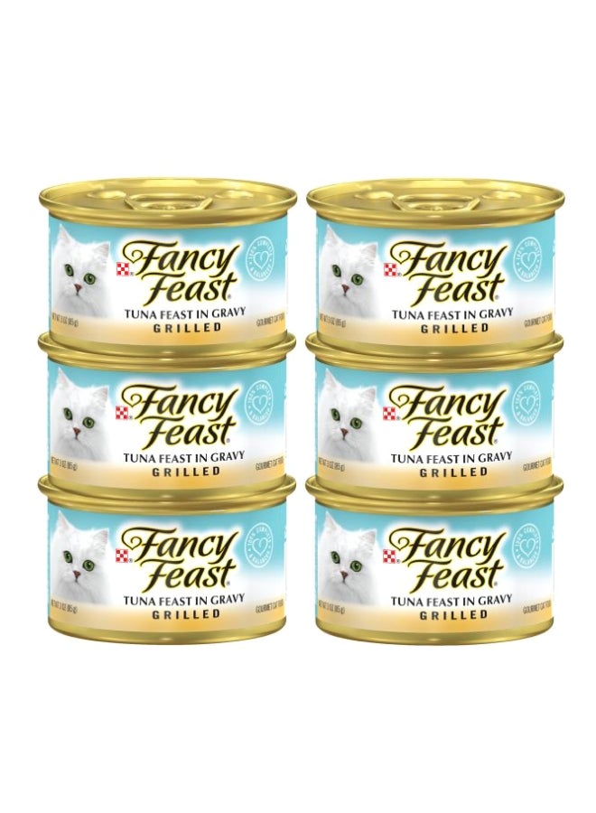 Fancy Feast Pack Of 6 Grilled Tuna Feast In Gravy 85grams - Image 1
