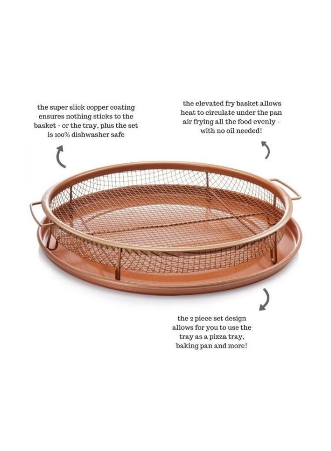 Generic - 2-Piece Non-Stick Fryer Set Brown - Image 1