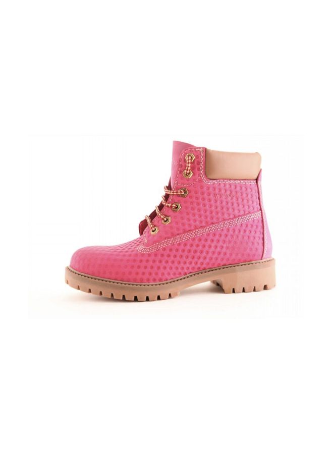 Darkwood Nubuck Lace-up Boots Pink - Image 2