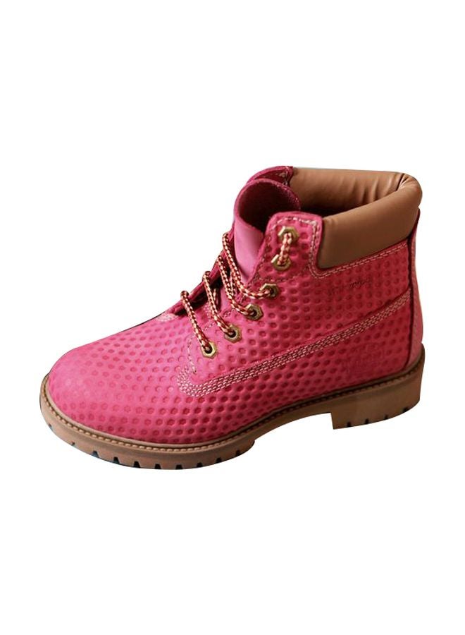 Darkwood Nubuck Lace-up Boots Pink - Image 1