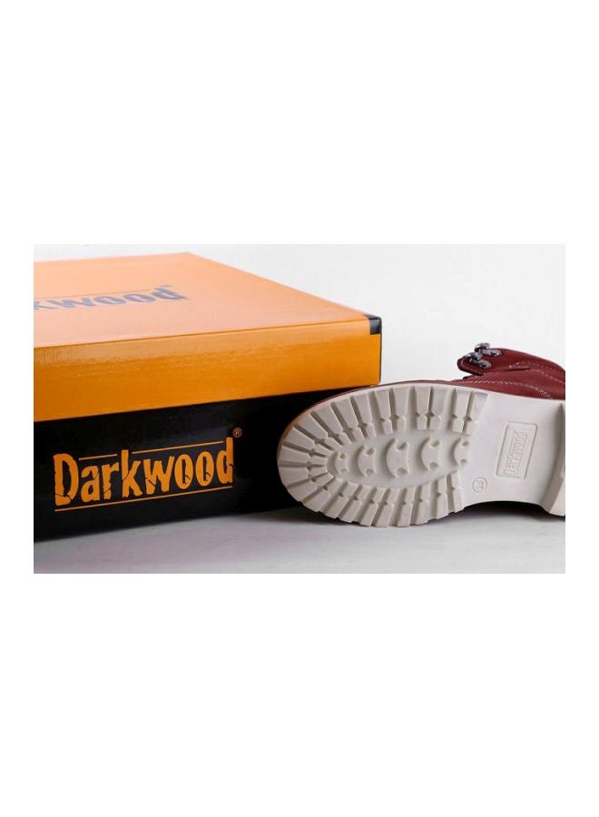 Darkwood Nubuck Lace-up Boots Brick - Image 3