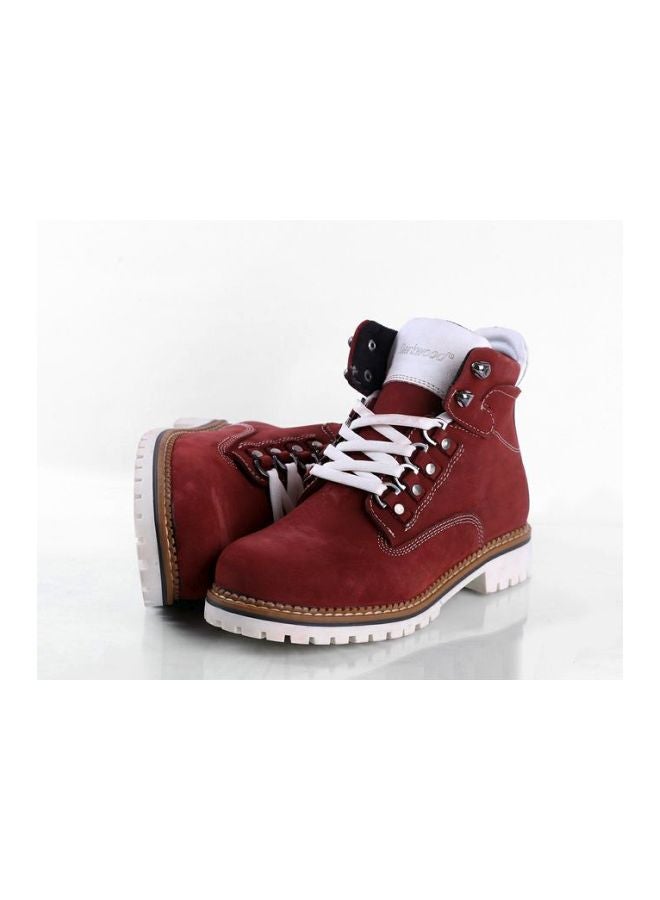 Darkwood Nubuck Lace-up Boots Brick - Image 5