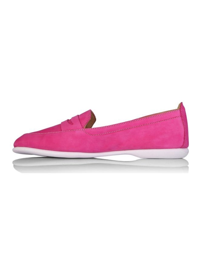Darkwood Nubuck Leather Slip-on Shoes Fuchsia - Image 2
