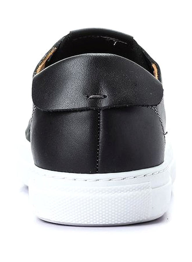Darkwood Leather Lace-Up Sneakers Black  - Image 3