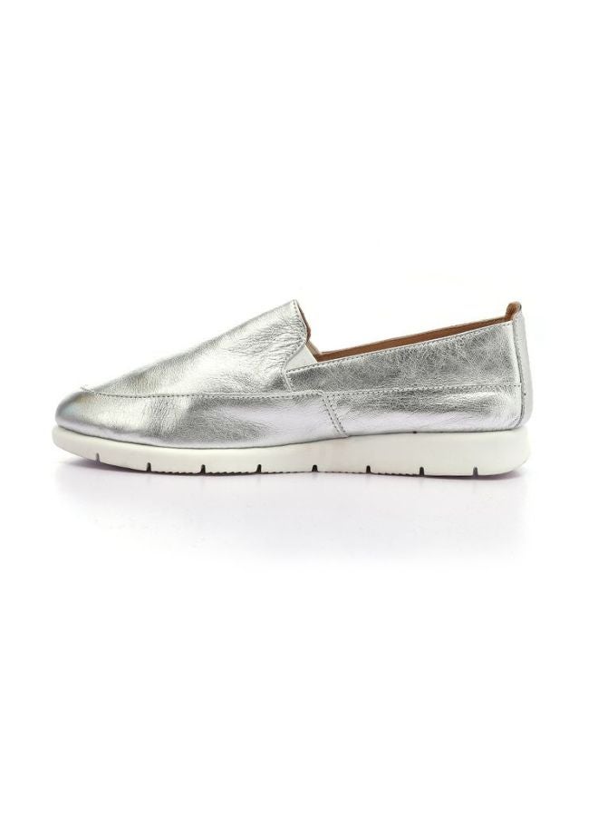 Darkwood Leather Slip-on Sneakers Silver  - Image 2