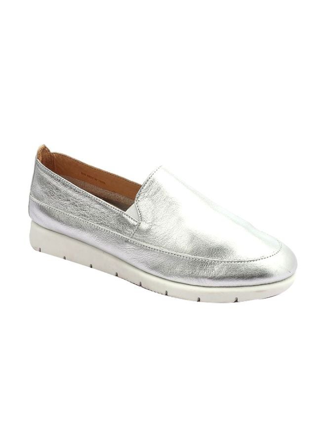 Darkwood Leather Slip-on Sneakers Silver  - Image 1