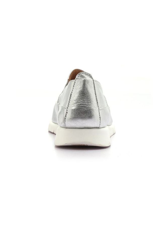Darkwood Leather Slip-on Sneakers Silver  - Image 3