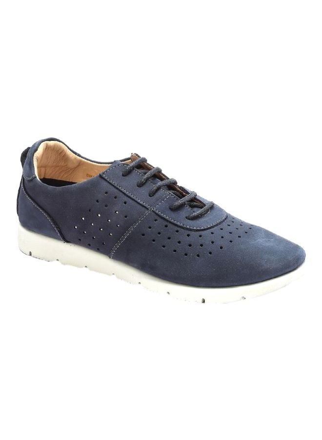 Darkwood Nubuck Lace Up Sneakers Navy - Image 1