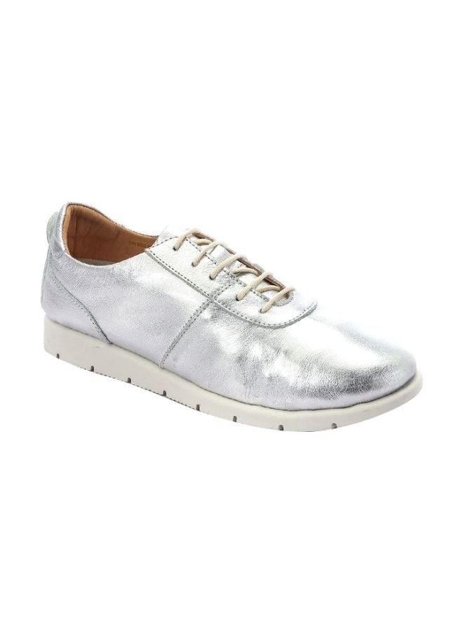 Darkwood Metallic Lace Up Sneakers Silver - Image 1