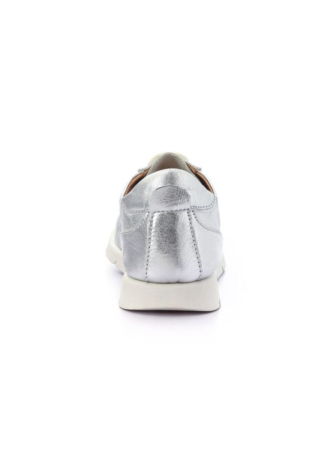 Darkwood Metallic Lace Up Sneakers Silver - Image 3