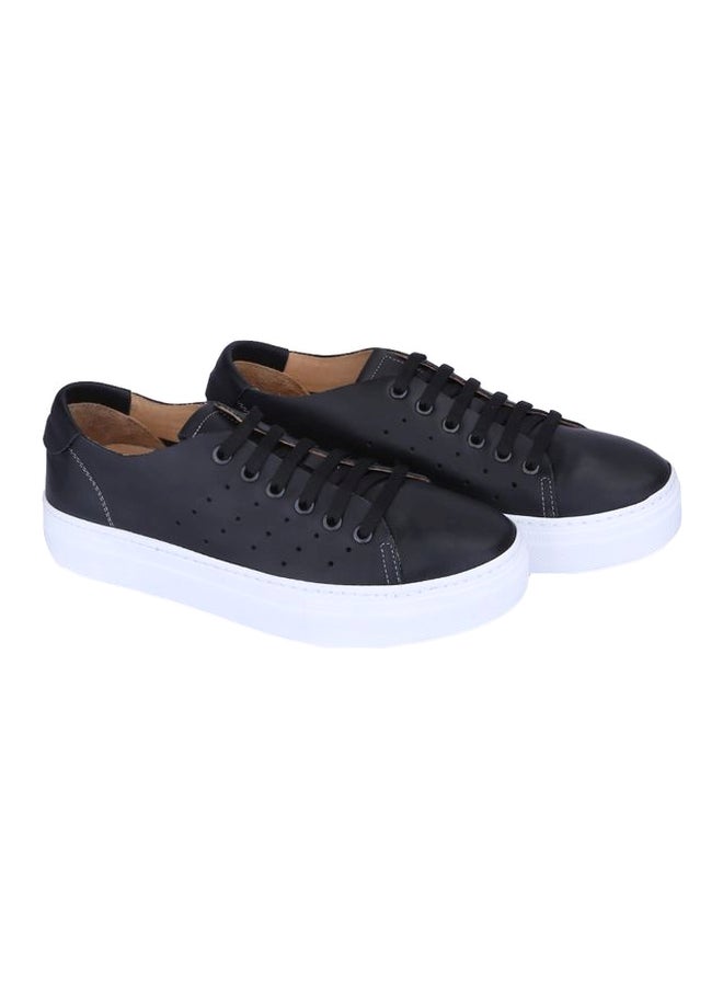 Darkwood Leather Lace-up Sneakers Black  - Image 1