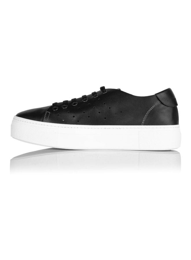 Darkwood Leather Lace-up Sneakers Black  - Image 2