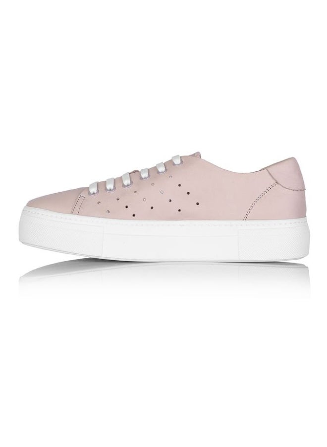 Darkwood Lace-up Leather Sneakers Nude - Image 2