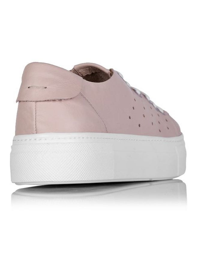Darkwood Lace-up Leather Sneakers Nude - Image 3