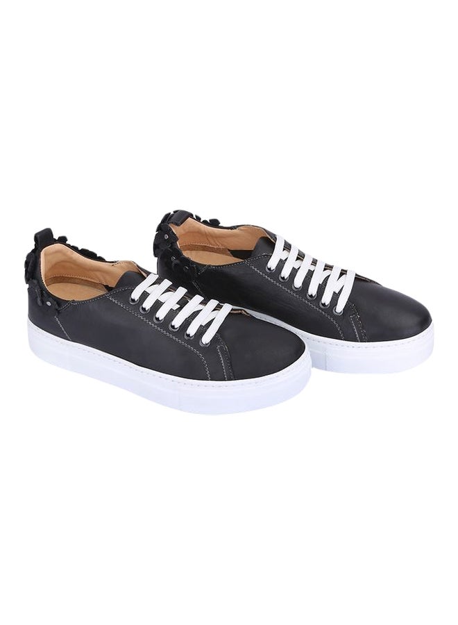 Darkwood Leather Lace-up Sneakers Black/White - Image 1