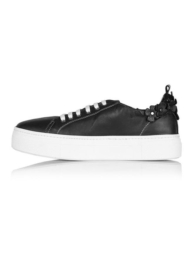 Darkwood Leather Lace-up Sneakers Black/White - Image 2