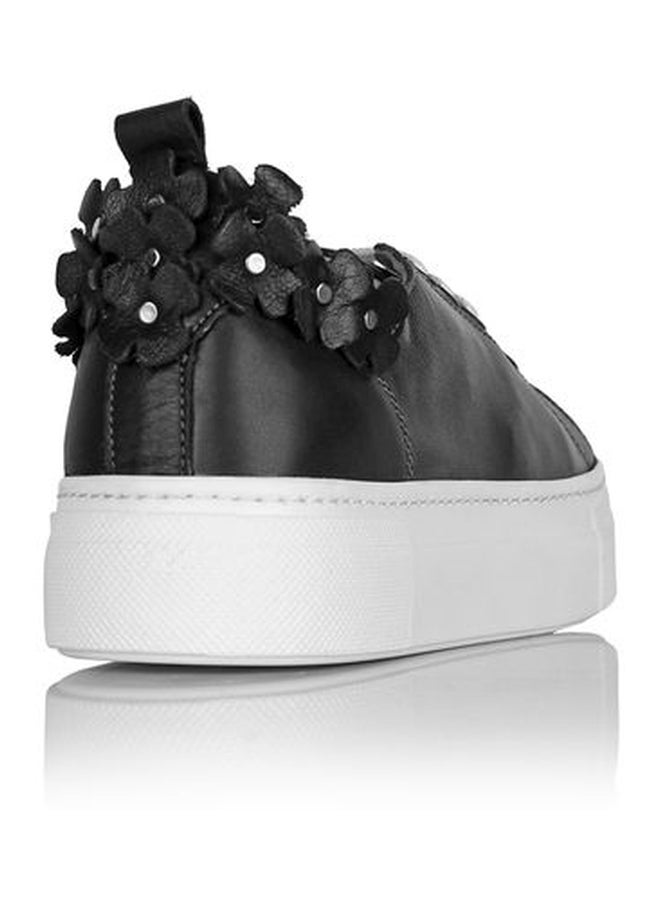 Darkwood Leather Lace-up Sneakers Black/White - Image 3