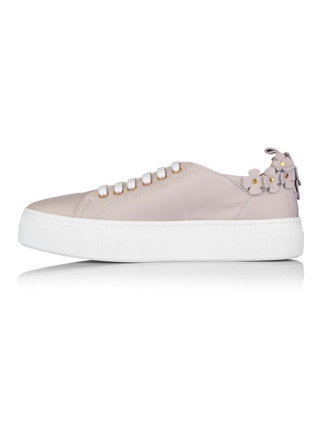 Darkwood Lace-up Leather Sneakers Light Grey - Image 2