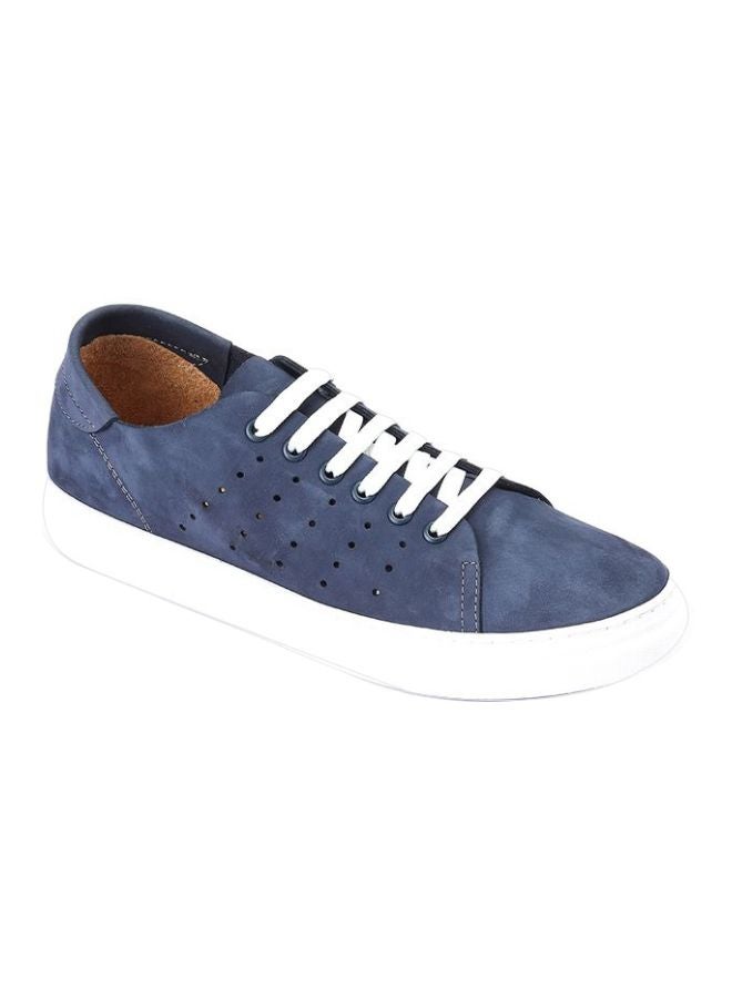 Darkwood Leather Lace-Up Sneakers Navy - Image 1