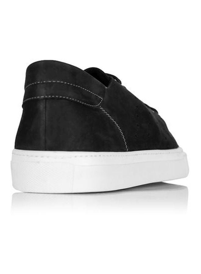 Darkwood Leather Lace-up Sneakers Black - Image 3